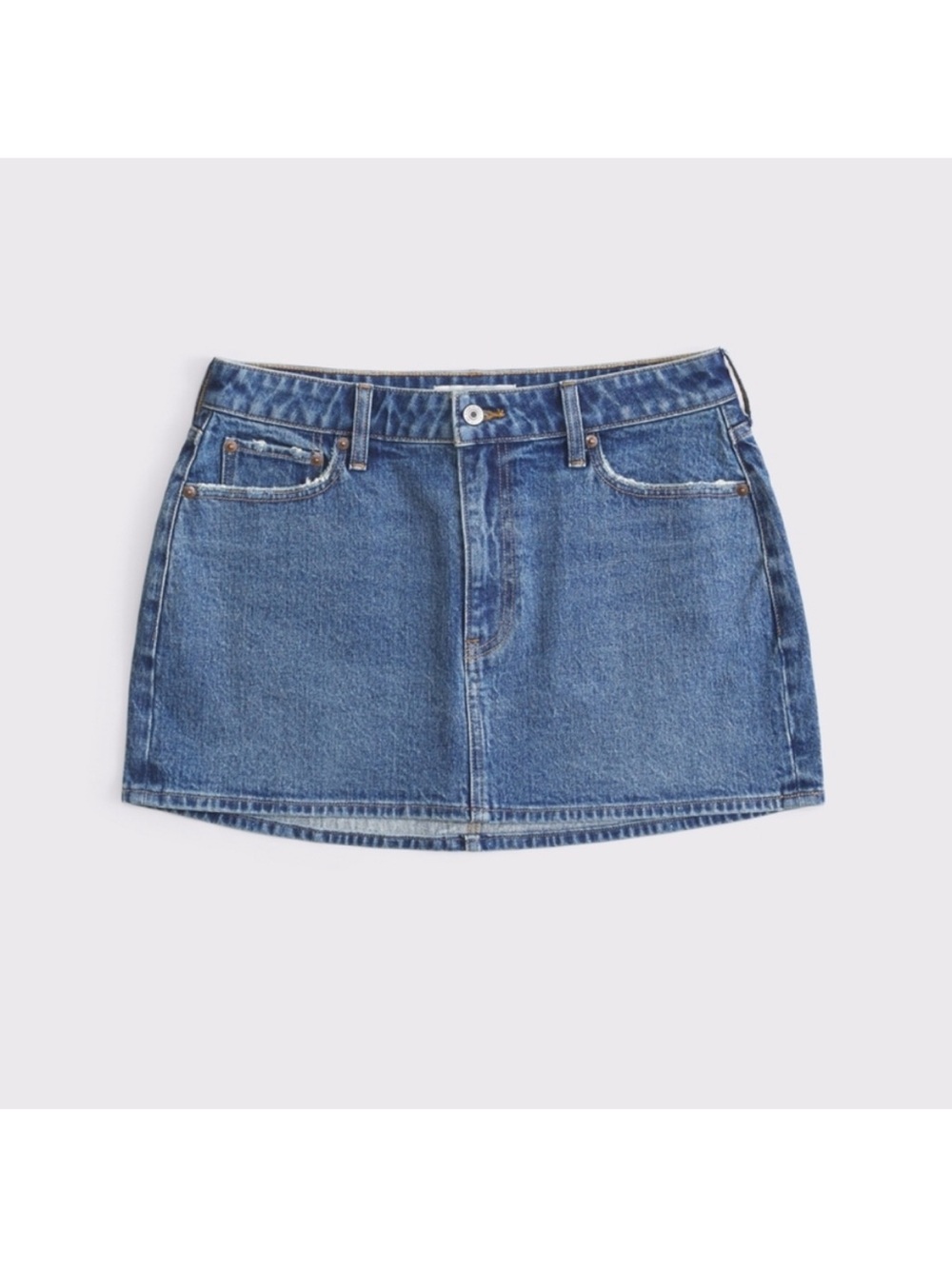 Abercrombie Women's Curve Love Mid Rise Denim Mini Skirt